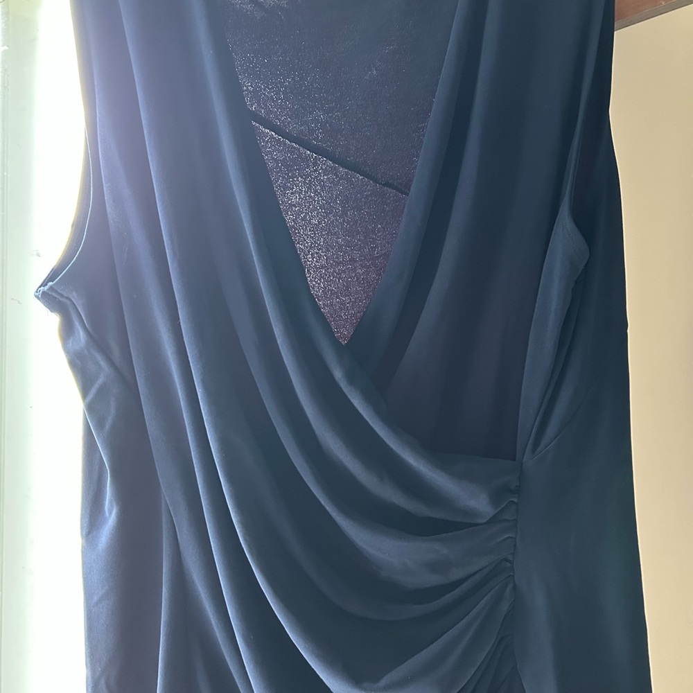 Elegant Black Draped Sleeveless Top
